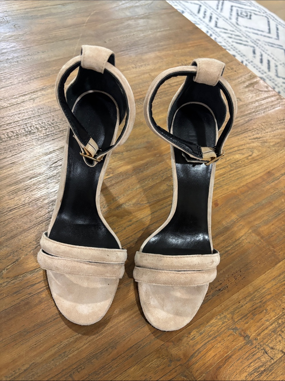 NICHOLAS Nude Suede Heels